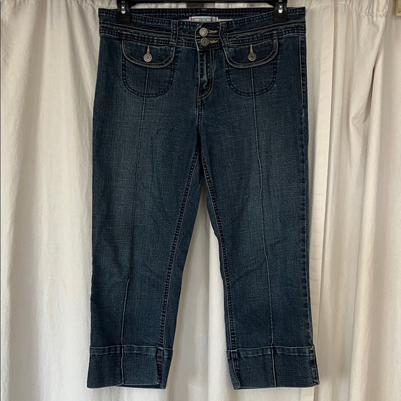 Blue Cropped juniors Jeans stretch 11 cuffed - Picture 1 of 5